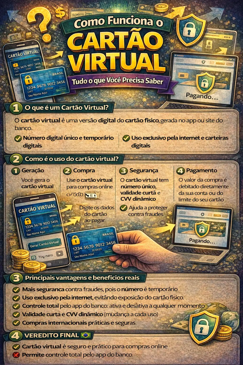 Esquema técnico do cartão virtual