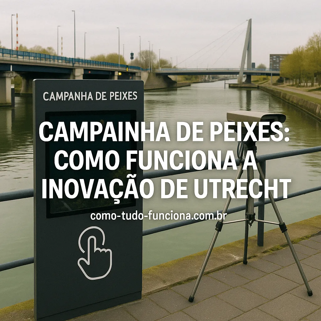 Campainha de peixes às margens de um canal, com o título Campainha de peixes: como funciona a inovação de Utrecht