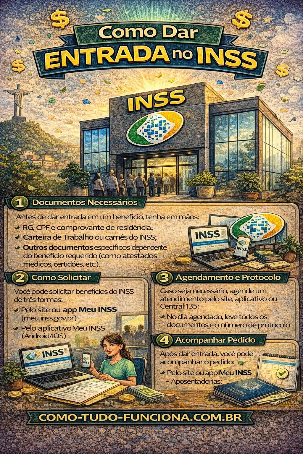 Infográfico técnico do fluxo previdenciário